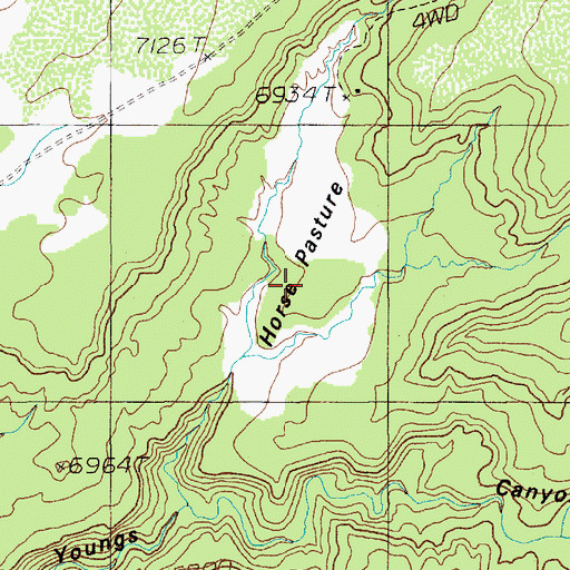 Topographic Map of Horse Pasture, UT