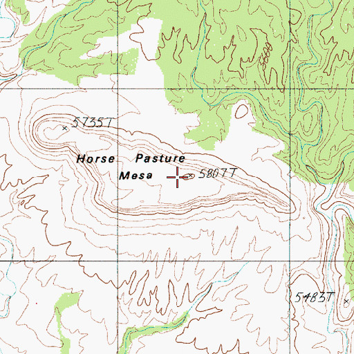 Topographic Map of Horse Pasture Mesa, UT