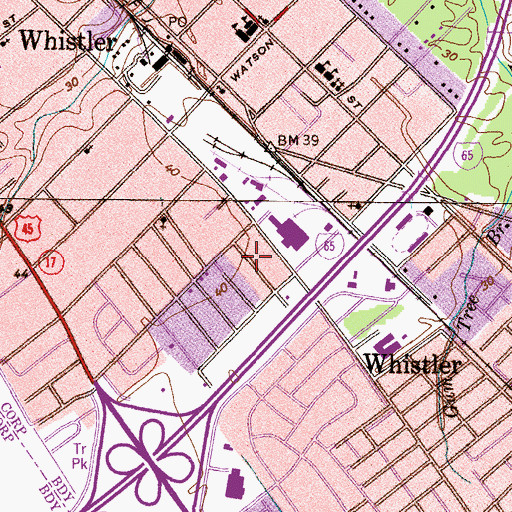 Topographic Map of Mount Nebo Baptist Church, AL