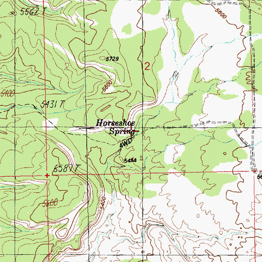 Topographic Map of Horseshoe Spring, UT