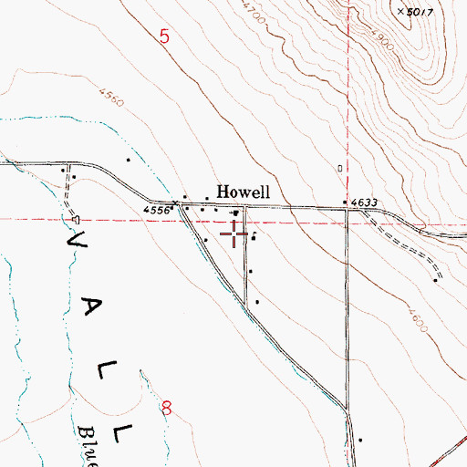 Topographic Map of Howell School, UT