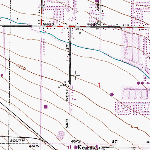 Topographic Map of Hunter Elementary School, UT