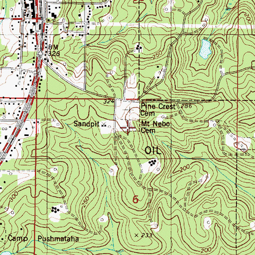 Topographic Map of Mount Nebo Cemetery, AL