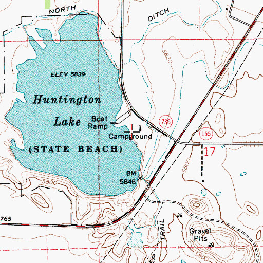 Topographic Map of Huntington Campground, UT