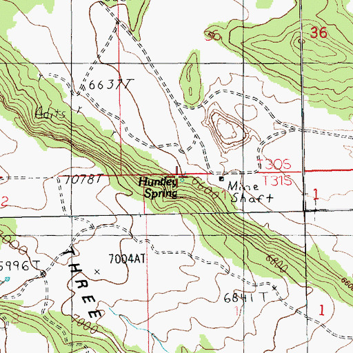 Topographic Map of Huntley Spring, UT
