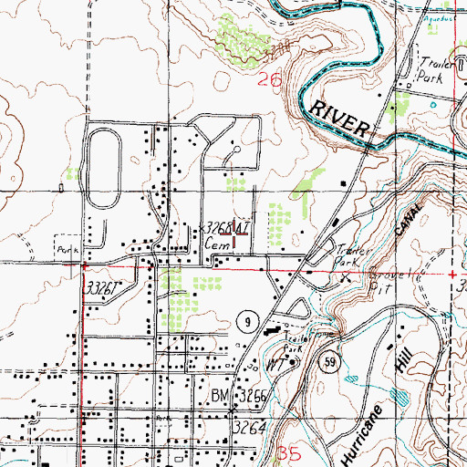 Topographic Map of Hurricane City Cemetery, UT