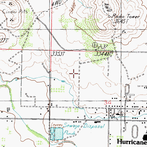 Topographic Map of Hurricane Elementary School, UT
