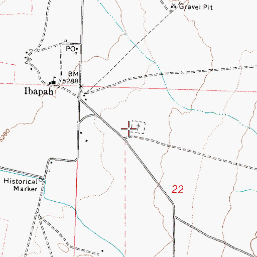 Topographic Map of Ibapah Cemetery, UT