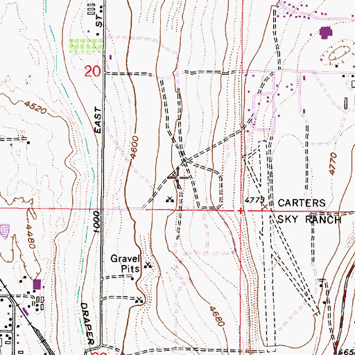 Topographic Map of Indian Hills Middle School, UT