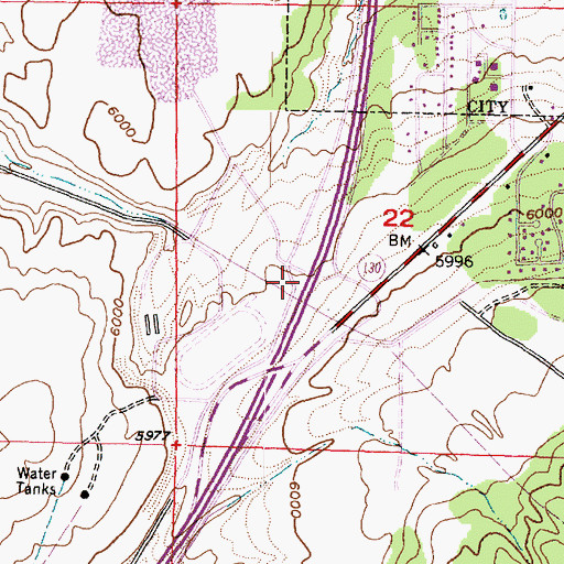 Topographic Map of The Iron Bowl, UT