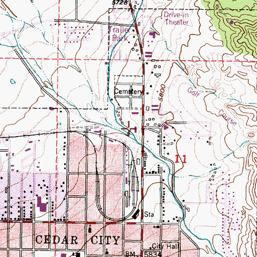 Topographic Map of Iron Mission State Park, UT
