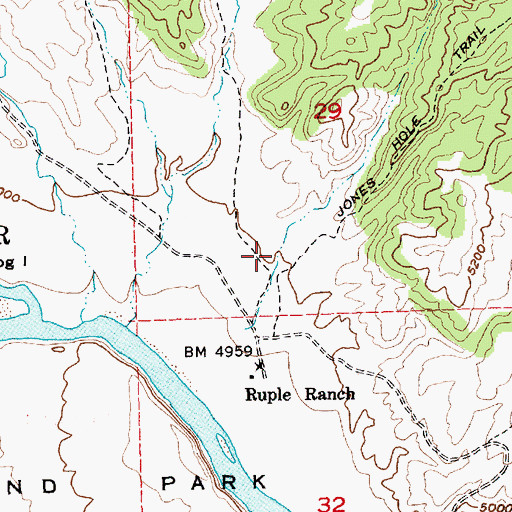 Topographic Map of Island Park Boat Launch Area, UT