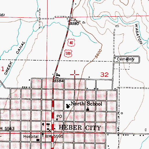 Topographic Map of J R Smith Elementary School, UT