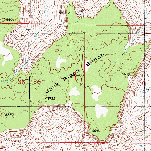 Topographic Map of Jack Riggs Bench, UT