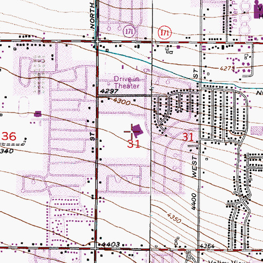 Topographic Map of Jackling Elementary School, UT
