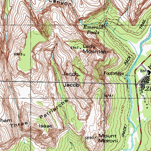 Topographic Map of Jacob Peak, UT