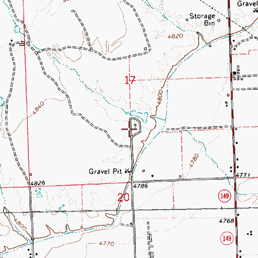 Topographic Map of Jensen Cemetery, UT