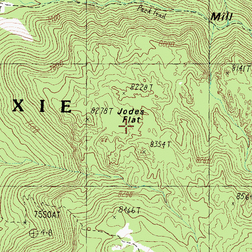 Topographic Map of Jodes Flat, UT