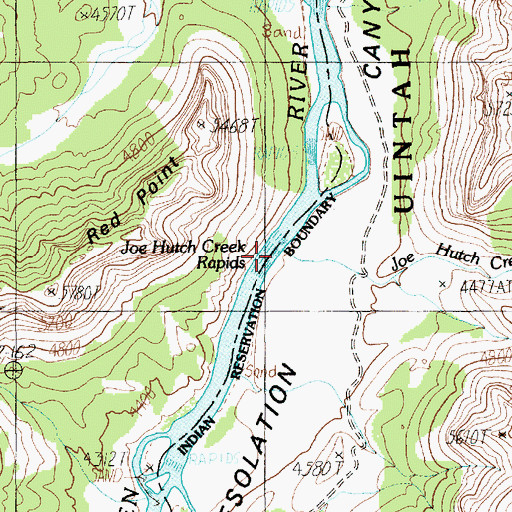 Topographic Map of Joe Hutch Creek Rapids, UT