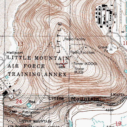 Topographic Map of John C Fremont Monument, UT
