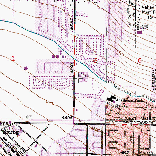 Topographic Map of John F Kennedy Junior High School, UT