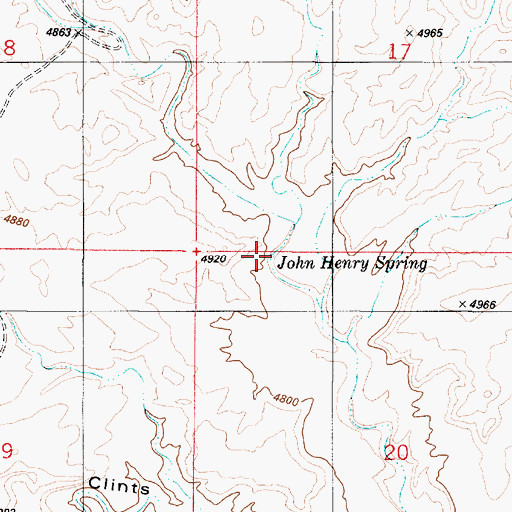 Topographic Map of John Henry Spring, UT