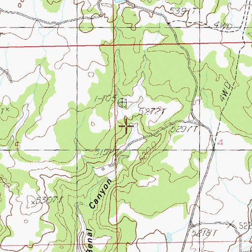 Topographic Map of Johnny Benal Canyon, UT