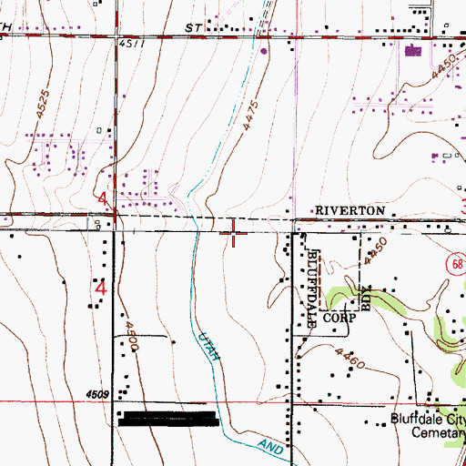 Topographic Map of Jordan, UT