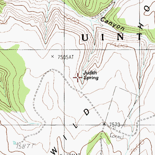 Topographic Map of Judith Spring, UT