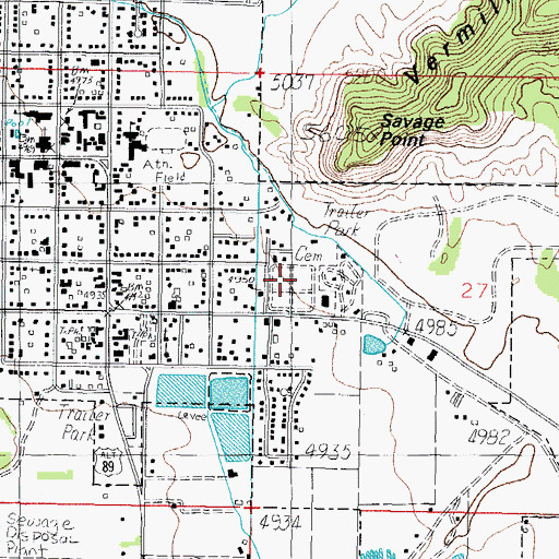 Topographic Map of Kanab City Cemetery, UT