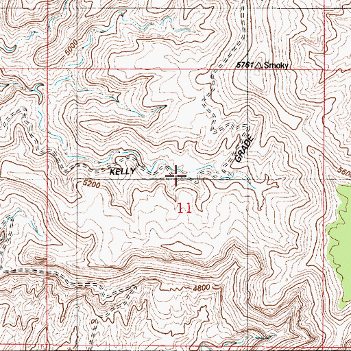 Topographic Map of Kelly Grade, UT