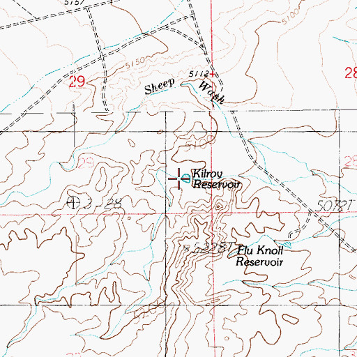 Topographic Map of Kilroy Reservoir, UT