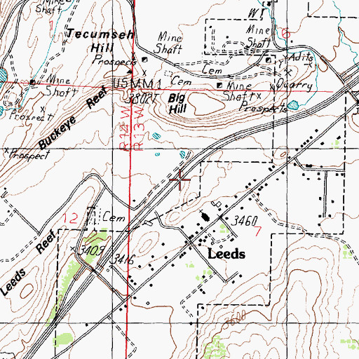 Topographic Map of Kimball Motel and RV Park, UT
