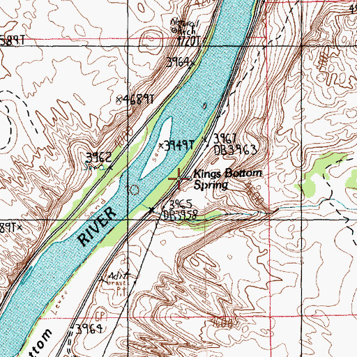 Topographic Map of King Bottom Spring, UT