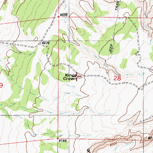 Topographic Map of Kings Crown, UT