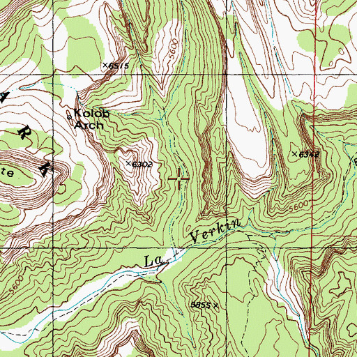 Topographic Map of Kolob Arch Trail, UT