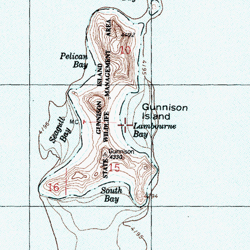 Topographic Map of Lambourne Bay, UT