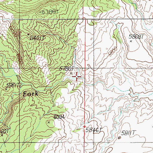 Topographic Map of Left Fork Slate Creek, UT