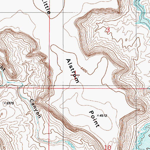 Topographic Map of Little Alstrom Point, UT