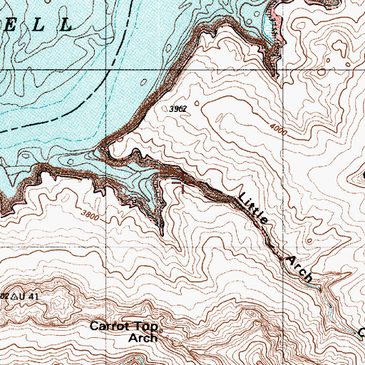 Topographic Map of Little Arch Canyon, UT