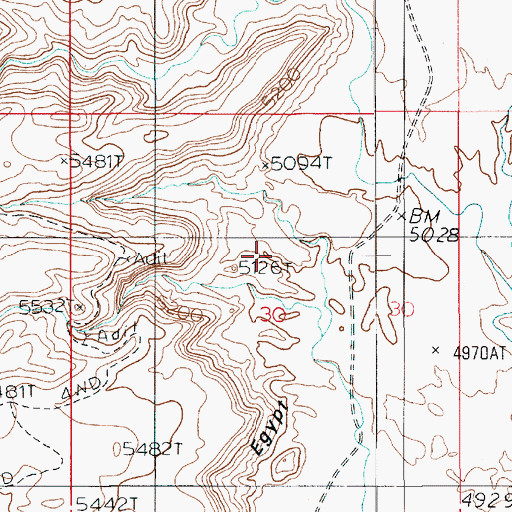 Topographic Map of Little Egypt Geologic Site, UT