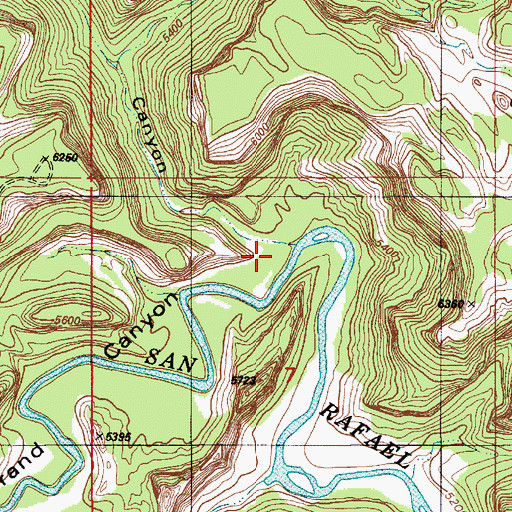 Topographic Map of Little Grand Canyon, UT