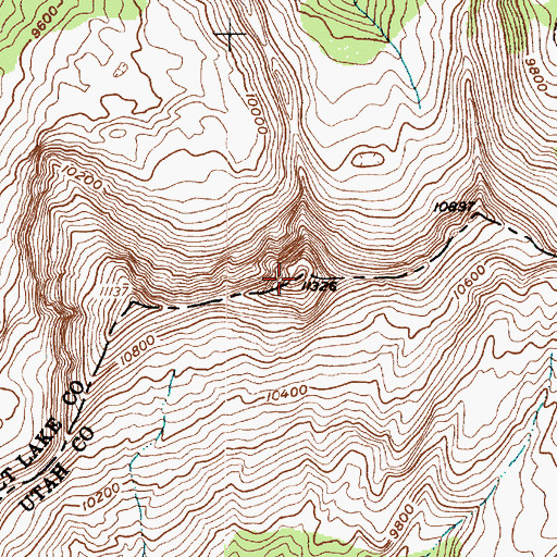 Topographic Map of The Pfeifferhorn, UT