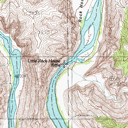 Topographic Map of Little Rock House Riffle, UT