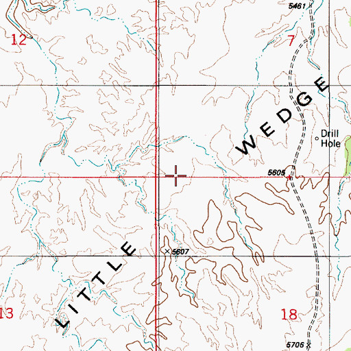 Topographic Map of Little Wedge Plateau, UT