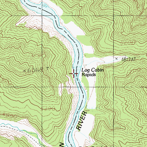 Topographic Map of Log Cabin Rapids, UT