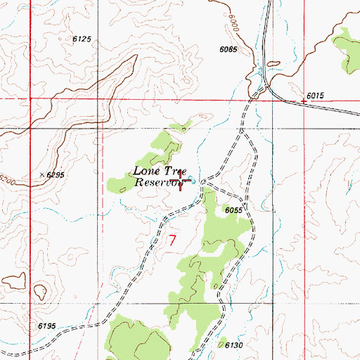 Topographic Map of Lone Tree Reservoir, UT