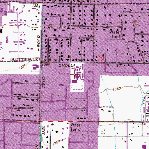 Topographic Map of Cocopah Elementary School, AZ
