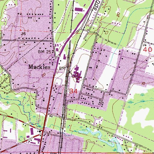 Topographic Map of Nelson Leon Adams Middle School, AL