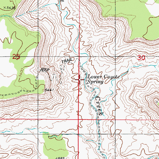Topographic Map of Lower Coyote Spring, UT